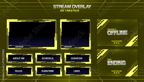 vector yellow gaming overlay for streaming