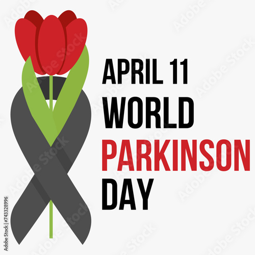 vector world Parkinson day illustration in flat design style