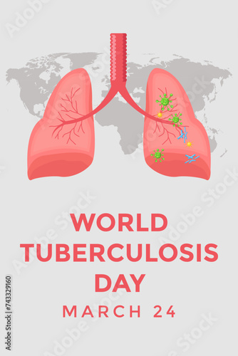 world tuberculosis day vertical banner illustration