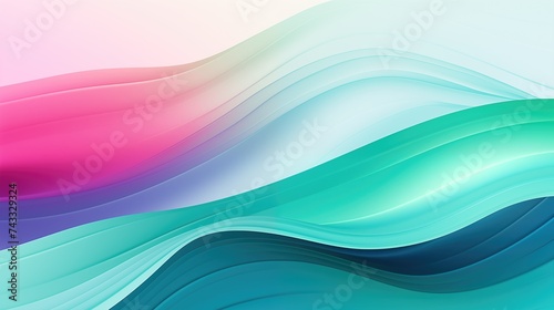 Abstract waves background in green and pink colors