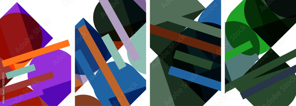 Square and round shape geometric poster set for wallpaper, business card, cover, poster, banner, brochure, header, website Square and round shape geometric poster set for wallpaper, business card, cover, poster, banner, brochure, header, website