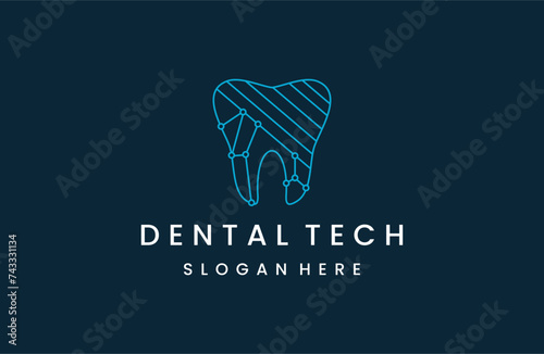 dental tech logo vector design template