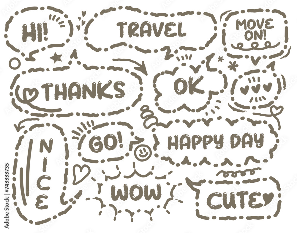 Set of hand-drawn doodles and speech bubbles. This set includes dialogue balloon, doodles, arrows,sparkle, stars.Talk clouds sketching.Talk speech text pop cute think set.Flat doodle style text box. Set of hand-drawn doodles and speech bubbles. This set includes dialogue balloon, doodles, arrows,sparkle, stars.Talk clouds sketching.Talk speech text pop cute think set.Flat doodle style text box.