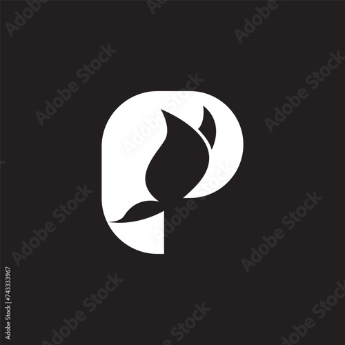 letter P butterfly logo icon design simple.