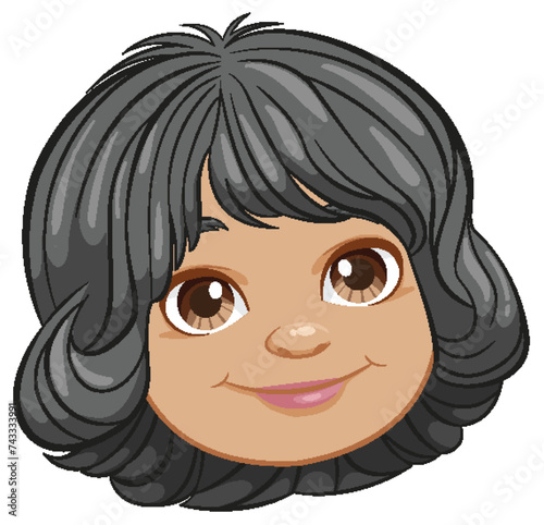 Vector illustration of a cheerful young girl.