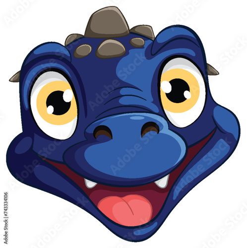 Vector illustration of a happy dinosaur face
