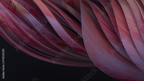 Pink Wet Cloth Fold Over Curtain-like Twisted Modern Delicate Bezier Curve Elegant Modern 3D Rendering Abstract Background © SJYG