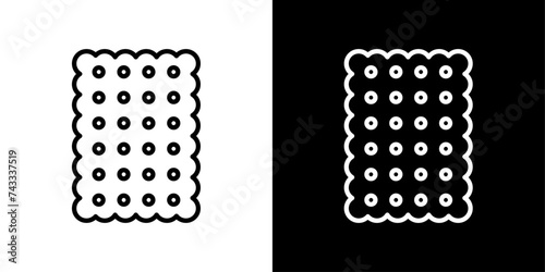 Crackers Line Icon on White Background for Web. photo