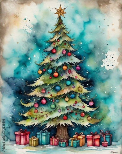 christmas tree with gifts