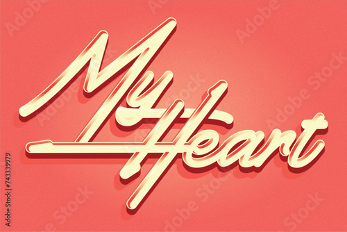 Heart Text Effect Illustrator