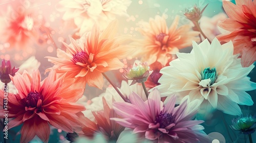 Beautiful fantasy vintage flower, digital background © mahdee