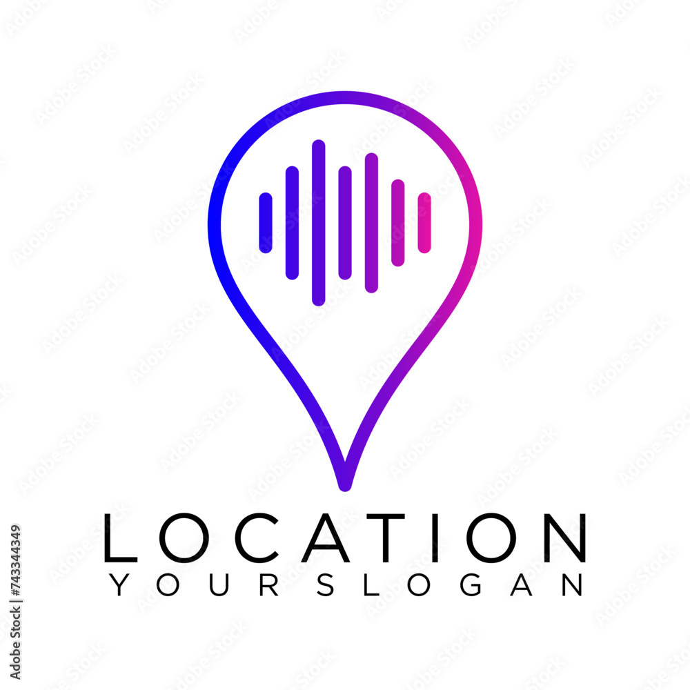 pin wave location combination with maps logo pin wave location combination with maps logo