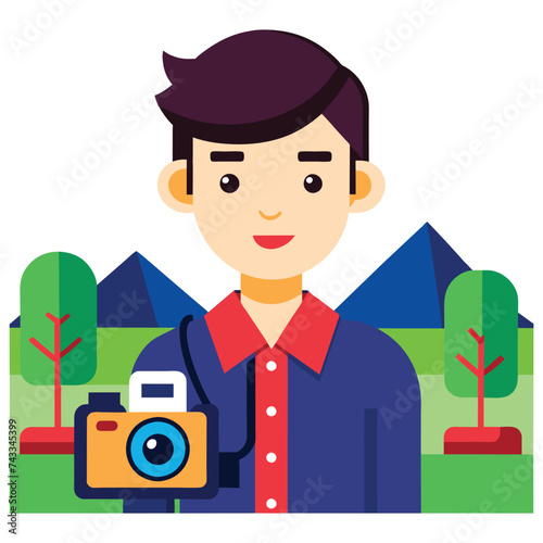 Photo shot Business shape flat vector illustration