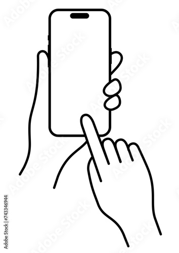 スマホを操作する手15モノクロ1