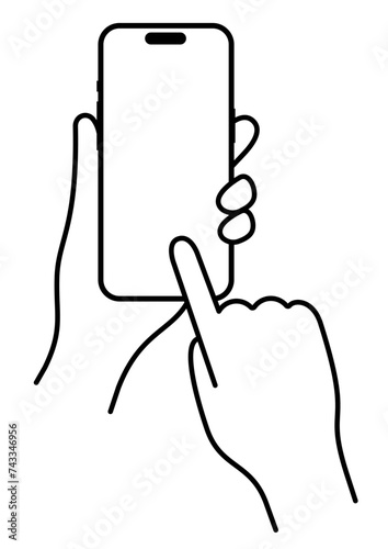 スマホを操作する手15モノクロ2