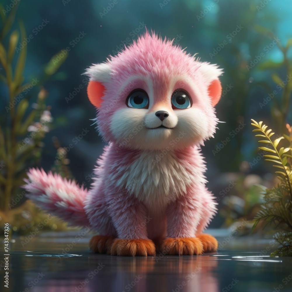 photorealistic of fluffy creature in the forest photorealistic of fluffy creature in the forest