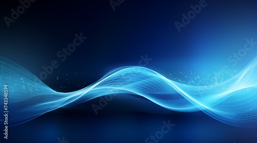 beautiful abstract wave technology background with blue line background