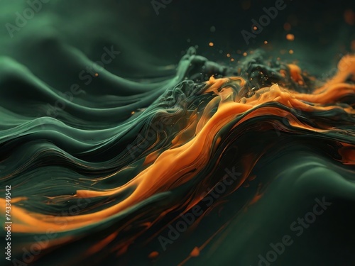 Abstract grainy background green and gold
