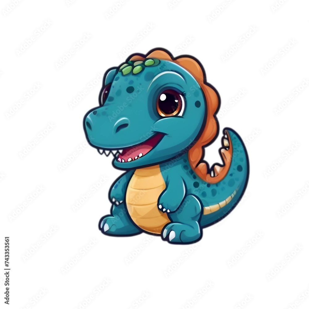 Cute cartoon dinosaurs are used to decorate stickers. Cute cartoon dinosaurs are used to decorate stickers.