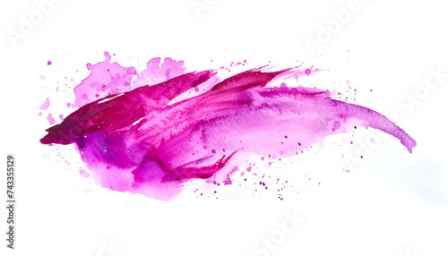  fuchsia pink paint splashes on white photo