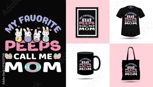 Easter mom lover baby t-shirt design vector 