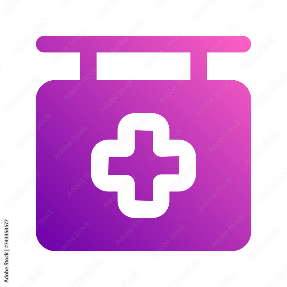 Obraz premium hospital sign gradient icon