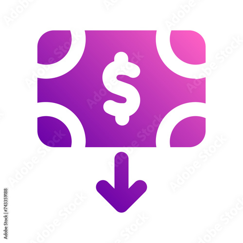 money withdrawal gradient icon
