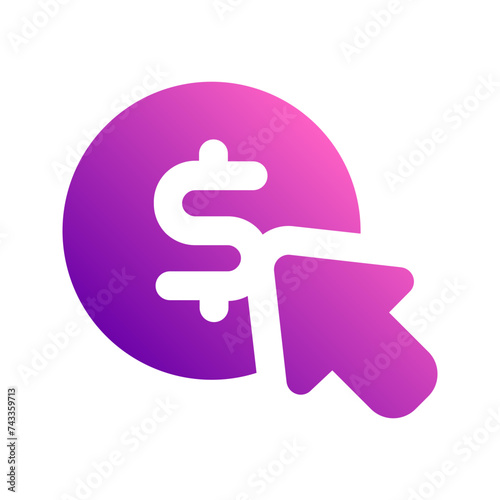 pay per click gradient icon