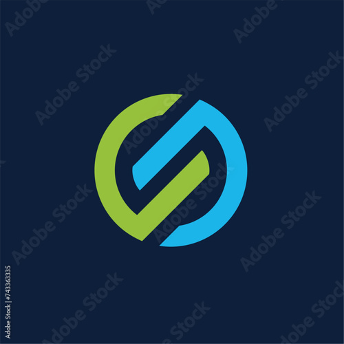 Synchro Letter S vector logo design template