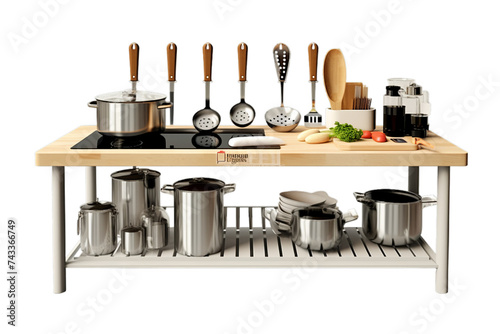 High-Efficiency Counter kitchen utensils, Isolated on transparent PNG background, Generative ai