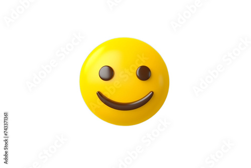 Smile emoji with yellow, Isolated on transparent PNG background, Generative ai