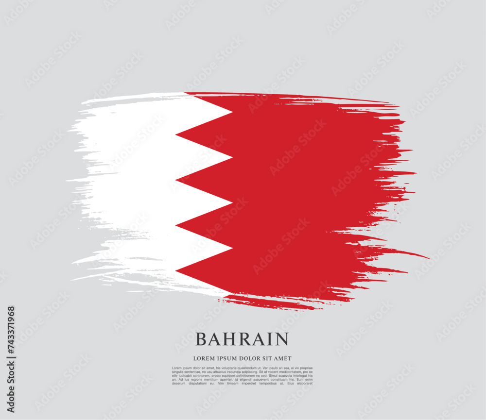 Flag of Bahrain, brush stroke background Flag of Bahrain, brush stroke background