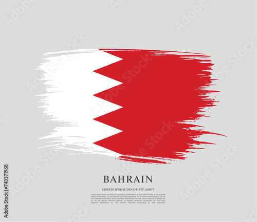 Flag of Bahrain, brush stroke background