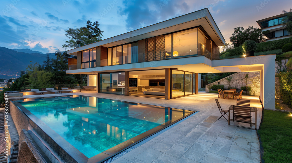 Fototapeta premium Contemporary Residence with Swimming Pool