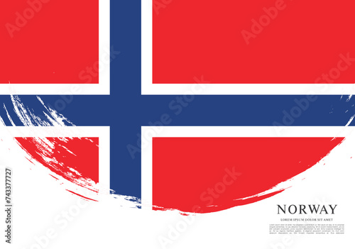 Flag of Norway, brush stroke background