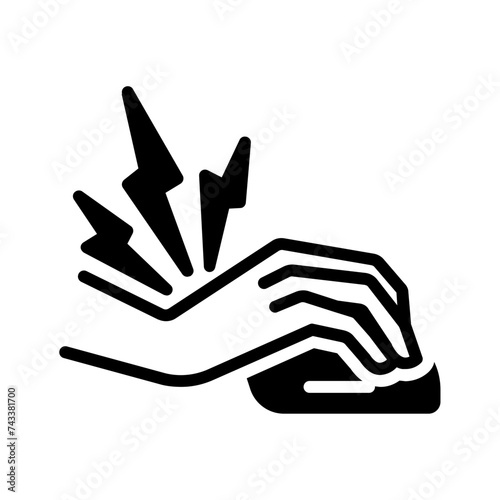 Vector solid black icon for Carpal tunnel