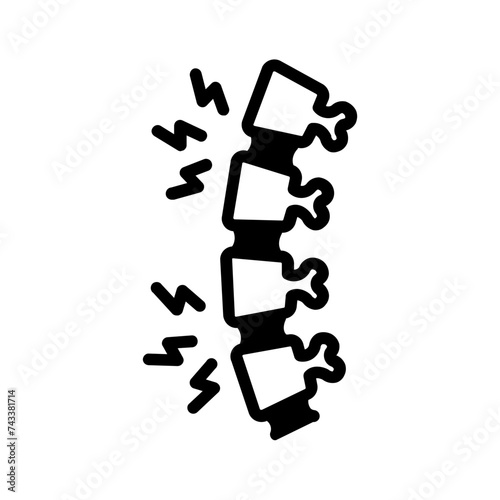 Vector solid black icon for Disc injury