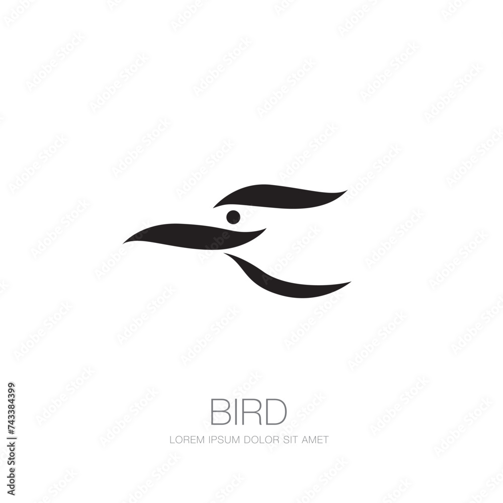 The bird logo design vector illustration The bird logo design vector illustration