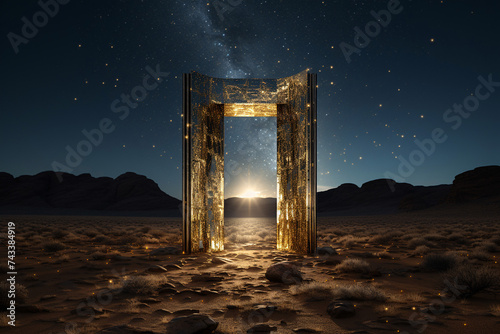 Portal in the desert, gate of the world, arch in the desert, door to the sky