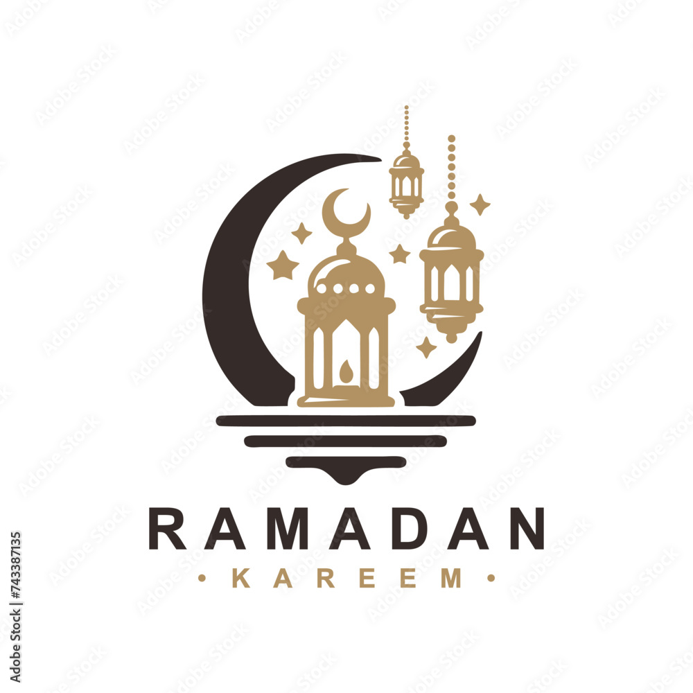 Fototapeta premium Ramadan Kareem vector design, ramadan logo vector