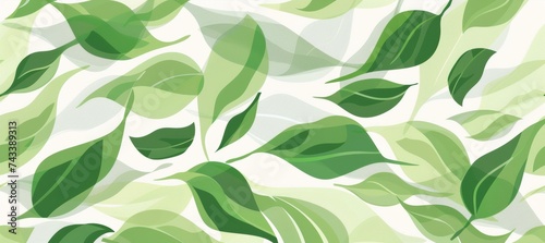 Elegant leaf dance in soft green hues on a neutral background, perfect for serene nature themes.