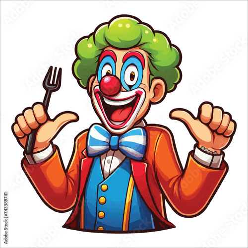 April fools day funny clown cartoon vector illustration isolated on white background 