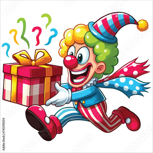 April fools day funny clown cartoon vector illustration isolated on white background 