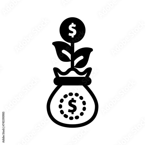 Vector solid black icon for Fundraising