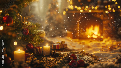 The crackling sound of a warm fire offering a cozy backdrop for the festivities of the day.