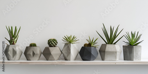 Beautiful succulent plants in pots on table indoors closeup Spectacular Tabletop Succulent Gardens.AI Generative 