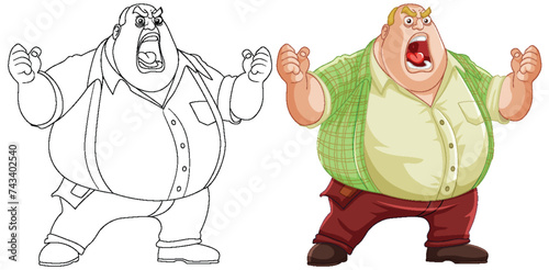 Vector illustration of a man's transformation