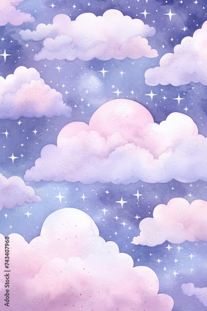 Children's pattern with clouds