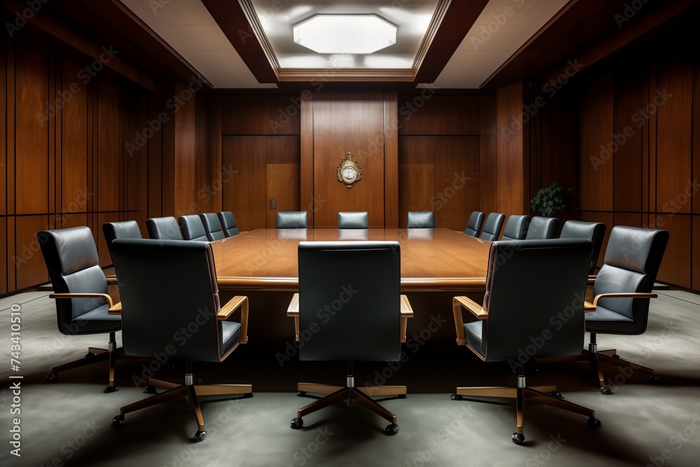 Empty board room chairs and table Empty board room chairs and table