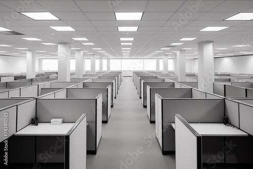 Empty cubicle office space